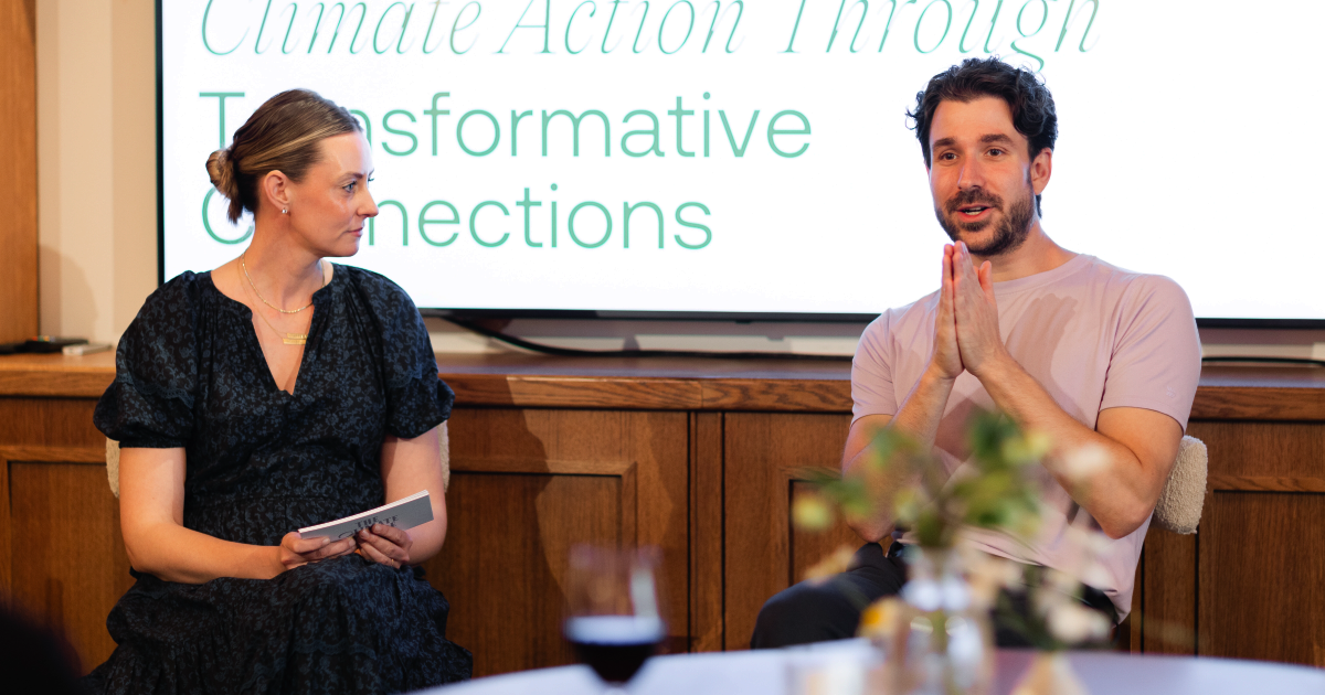 Meighan McLafferty, Director of Events and Marketing, The Climate Pledge, and Adam Met, member of the multiplatinum band AJR and founder of Planet Reimagined, discuss how connection can instigate climate action.